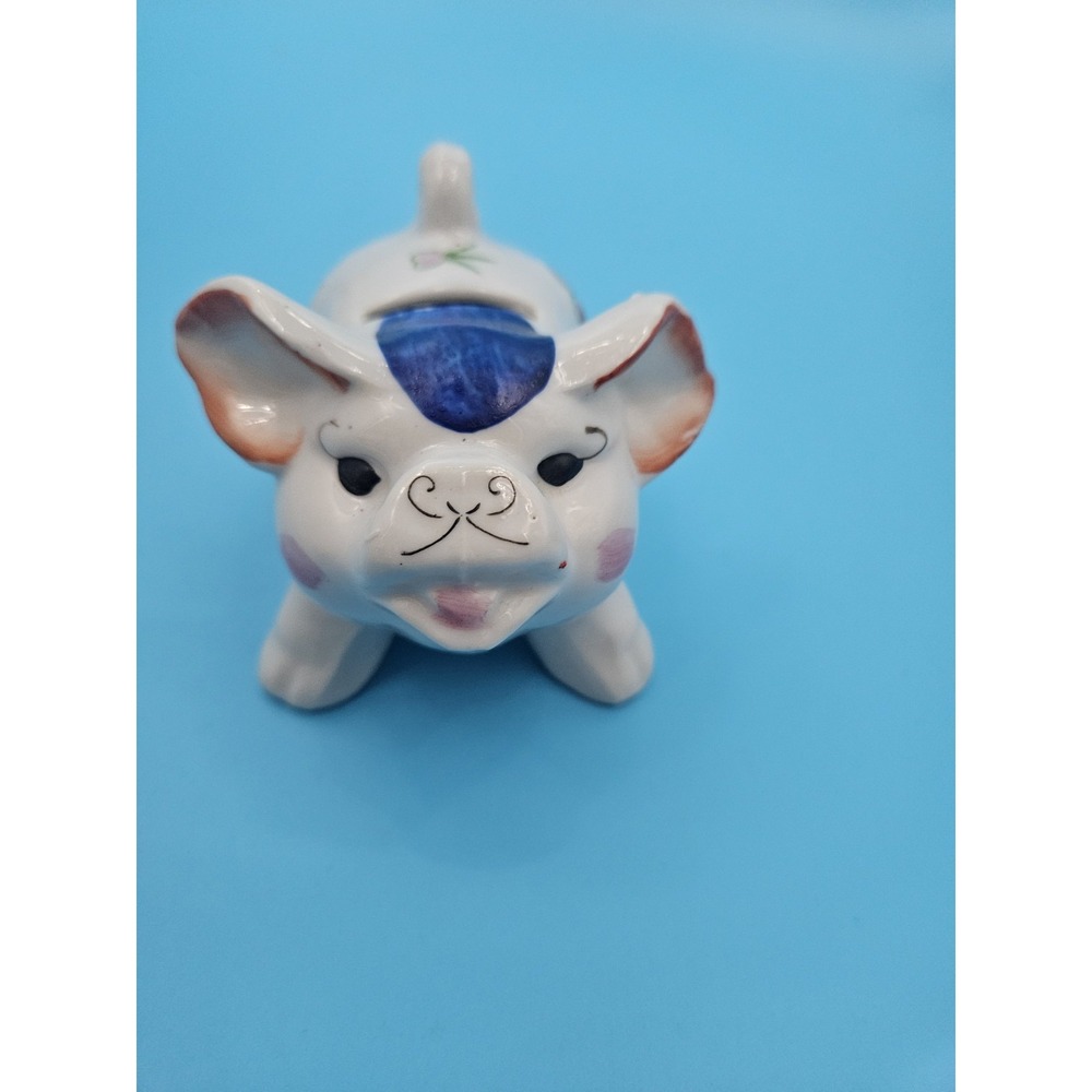 Vintage Hand-painted Ceramic or Porcelain Piggy Bank Occupied Japan